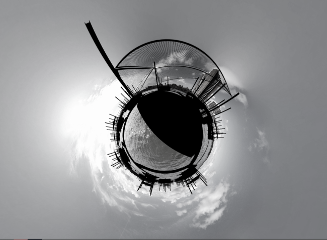 360 sphere view floating community architecture